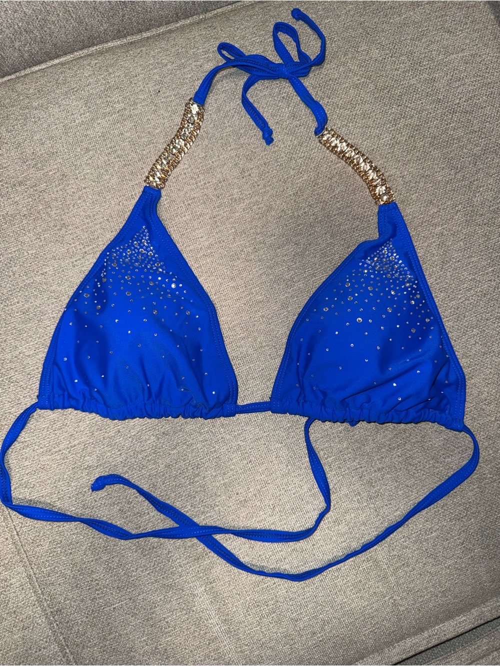 Blue Sparkle Triangle Swim Top